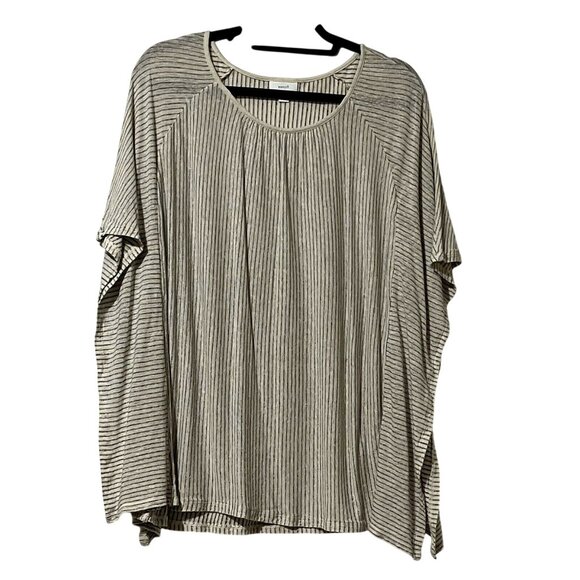 Pure Jill Womens Striped Linen Modal Poncho Top 3X - Picture 1 of 9